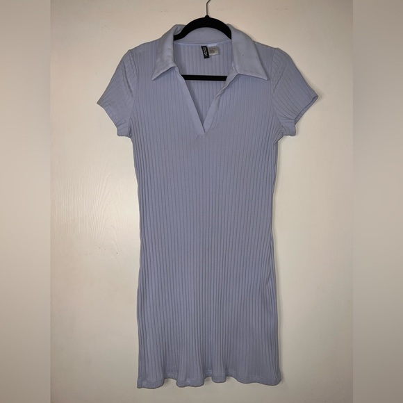 Light Blue Ribbed Dress - Picture 2 of 2